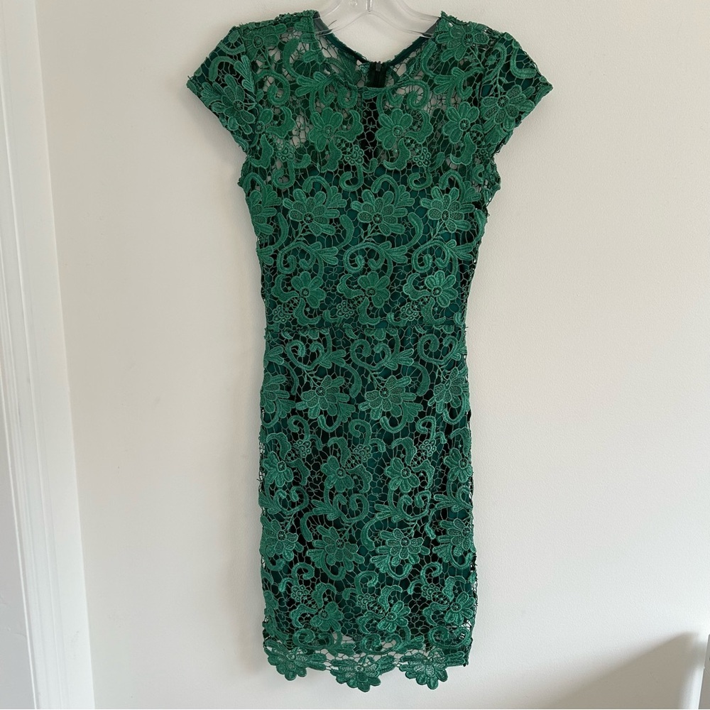 Emerald Green Lace Dress Size XS